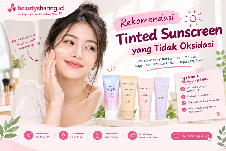 rekomendasi tinted sunscreen yang tidak oksidasi